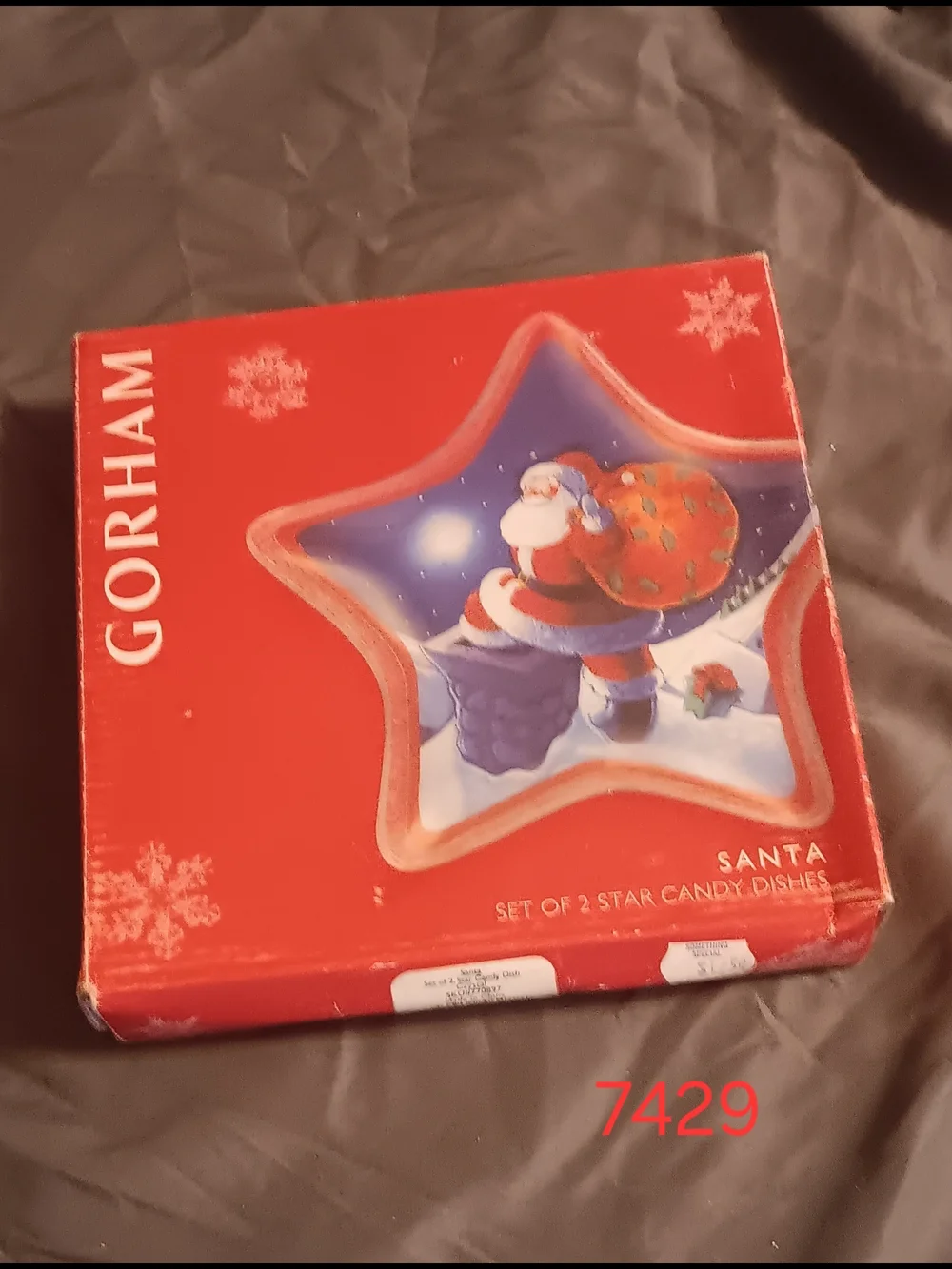 2 Gorham Star Holiday Candy Dishes with Santa